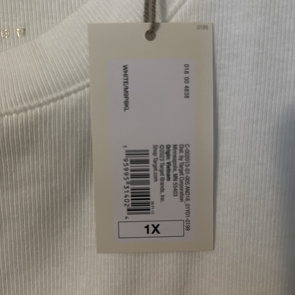 NWT A New Day White Short Sleeve Ribbed T-Shirt Size 1X - Picture 4 of 5